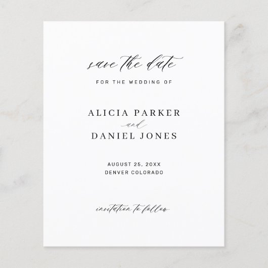 De eenvoudige minimum minimalistische bewaardatum (Voorkant)