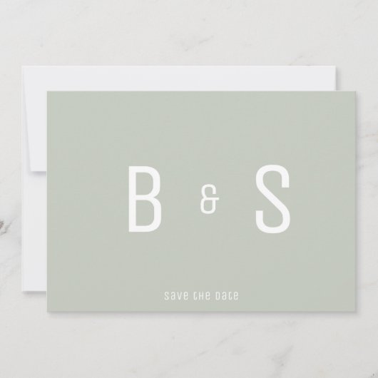 De eenvoudige Moderne Code van het Monogram QR van Save The Date (Voorkant)