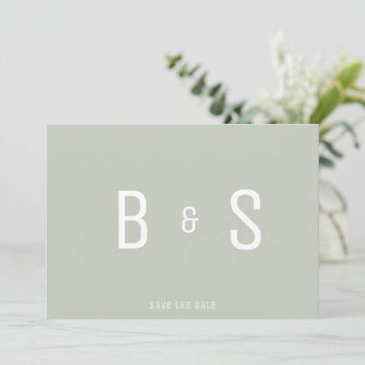 De eenvoudige Moderne Code van het Monogram QR van Save The Date (Staand voorkant)