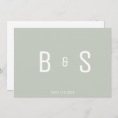 De eenvoudige Moderne Code van het Monogram QR van Save The Date (Voorkant / Achterkant)