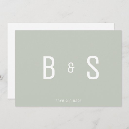 De eenvoudige Moderne Code van het Monogram QR van Save The Date (Voorkant / Achterkant)