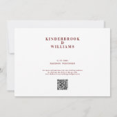 De eenvoudige Moderne Code van het Rode Monogram Q Save The Date (Achterkant)