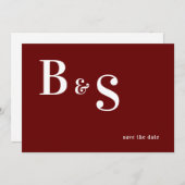 De eenvoudige Moderne Code van het Rode Monogram Q Save The Date (Voorkant / Achterkant)