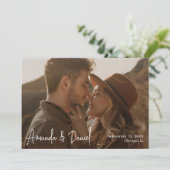 De eenvoudige Moderne Douane van de Foto sparen de Save The Date (Staand voorkant)