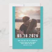 De eenvoudige Moderne Foto bewaart de Datum | BLAU Save The Date (Voorkant)