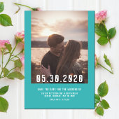 De eenvoudige Moderne Foto bewaart de Datum | BLAU Save The Date