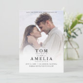 De eenvoudige Moderne Foto bewaart de Datum QR Cod Kaart (Staand voorkant)