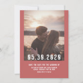 De eenvoudige Moderne Foto bewaart de Datum | Rood Save The Date (Voorkant)