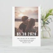 De eenvoudige Moderne Foto bewaart de Datum | wit Save The Date (Staand voorkant)