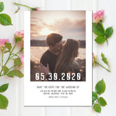 De eenvoudige Moderne Foto bewaart de Datum | wit Save The Date