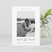De eenvoudige Moderne foto bewaart de datumuitnodi Kaart (Staand voorkant)