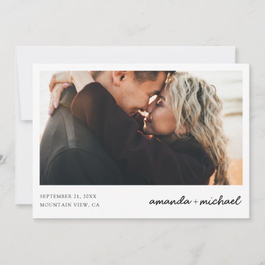 De eenvoudige Moderne Foto sparen de Datum nodigt Save The Date (Voorkant)