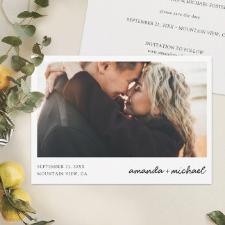 De eenvoudige Moderne Foto sparen de Datum nodigt Save The Date
