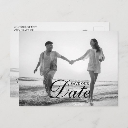 De eenvoudige Moderne Foto van de Bekleding van he Aankondigingskaart (Voorkant / Achterkant)