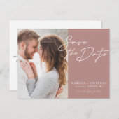 De eenvoudige Moderne Foto van de Typografie bewaa Aankondigingskaart (Voorkant / Achterkant)