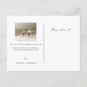 De eenvoudige Moderne Foto van de Typografie bewaa Aankondigingskaart (Achterkant)