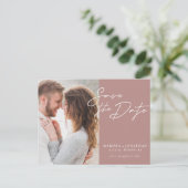 De eenvoudige Moderne Foto van de Typografie bewaa Aankondigingskaart (Staand voorkant)