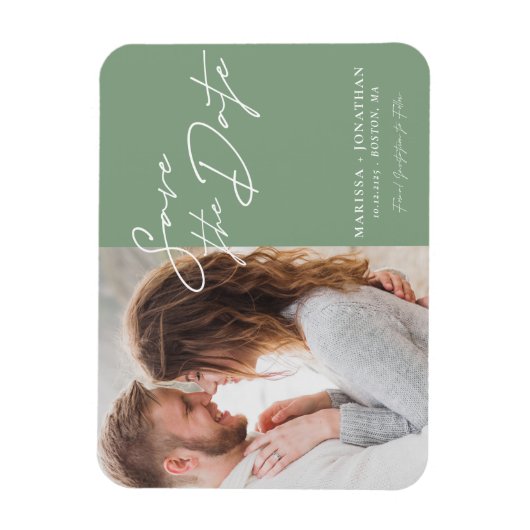 De eenvoudige Moderne Foto van de Typografie bewaa Magneet (Verticaal)