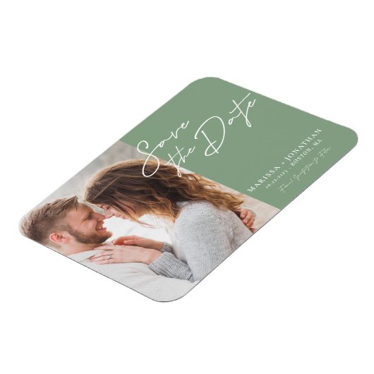 De eenvoudige Moderne Foto van de Typografie bewaa Magneet (Linkerzijde)