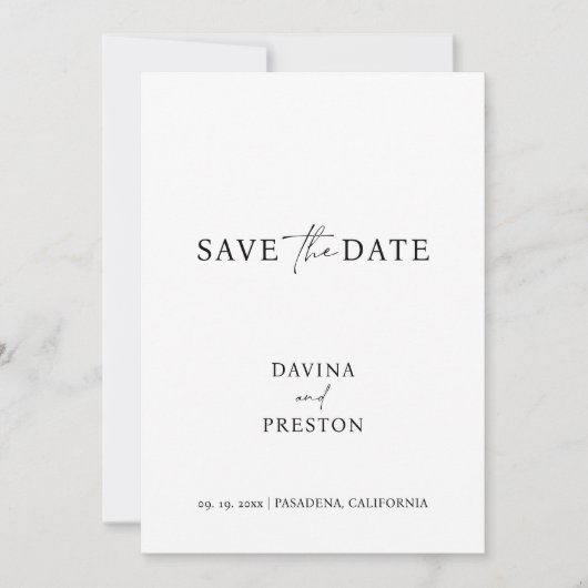 De eenvoudige Moderne Foto van het Manuscript van  Save The Date (Voorkant)