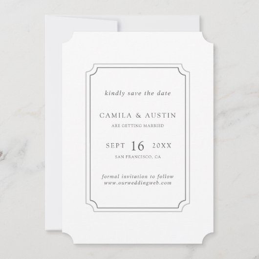 De eenvoudige Moderne Foto van het Weddenschap bew Save The Date (Achterkant)