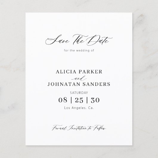 De eenvoudige moderne fotobruiloft van de begrotin (Achterkant)