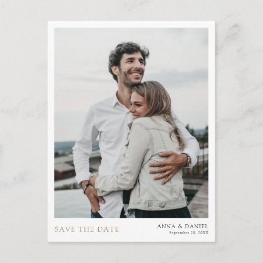 De eenvoudige Moderne Minimale Foto bewaart de Dat Aankondigingskaart (Voorkant)