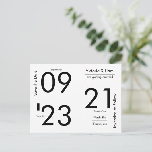 De eenvoudige Moderne Naam van de Typografie spare Aankondigingskaart (Staand voorkant)