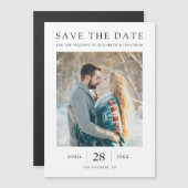 De eenvoudige Moderne Sparen de Kaart van de Datum Magnetische Uitnodiging (Voorkant / Achterkant)