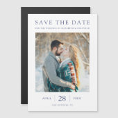 De eenvoudige Moderne Sparen de Kaart van de Datum Magnetische Uitnodiging (Voorkant / Achterkant)