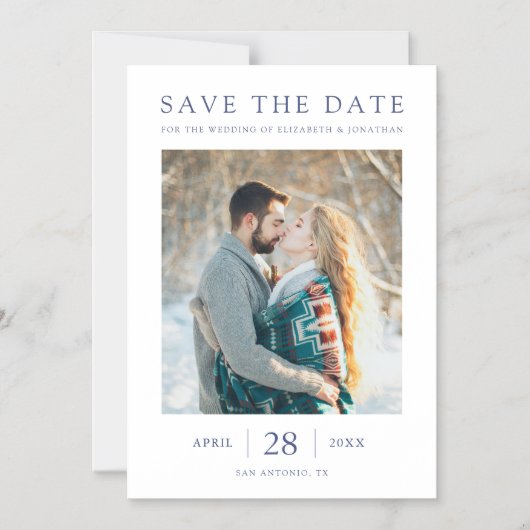 De eenvoudige Moderne Sparen de Kaart van de Datum Magnetische Uitnodiging (Voorkant)