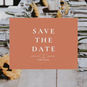 De eenvoudige Moderne Terracotta van het huwelijk  Briefkaart