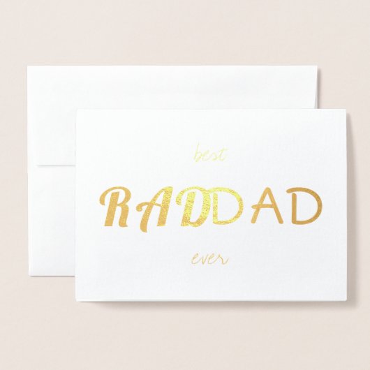 De eenvoudige moderne vader | RAD DAD Real Gold Fo Folie Kaarten (Voorkant met envelop)