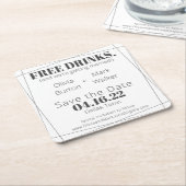 De eenvoudige Moderne Vrije Drinken sparen de Onde Kartonnen Onderzetters (Schuin)