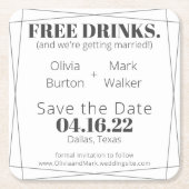 De eenvoudige Moderne Vrije Drinken sparen de Onde Kartonnen Onderzetters (Voorkant)