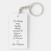 De eenvoudige Moederdag van het Bericht van de Fot Sleutelhanger (achterkant)