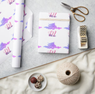 de eenvoudige paarse vonk van de douanerroze voegt cadeaupapier