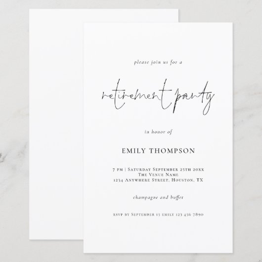 De Eenvoudige Partij van de Pensionering van het M (Voorkant / Achterkant)