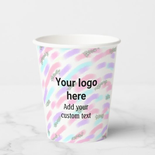 De eenvoudige rode pi waterverf voegt uw logo doua papieren bekers (Voorkant)