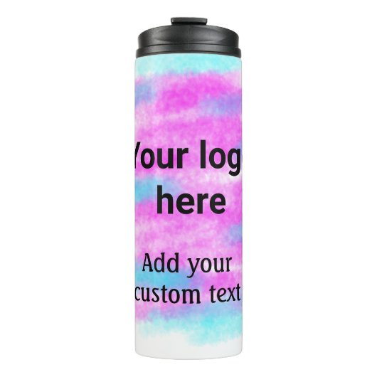 De eenvoudige rode pi waterverf voegt uw logo doua thermosbeker (Voorkant)