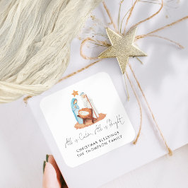 De eenvoudige Scène van de Nativiteit allen is Kal Vierkante Sticker