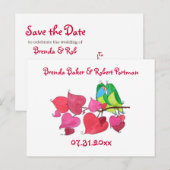 De eenvoudige Tortelduifjes van de Waterverf, spar Aankondigingskaart (Voorkant / Achterkant)