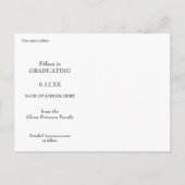 De eenvoudige Witte Tekst sparen het Afstuderen va Briefkaart (Achterkant)