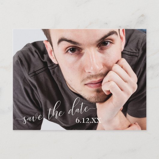 De eenvoudige Witte Tekst sparen het Afstuderen va Briefkaart (Voorkant)