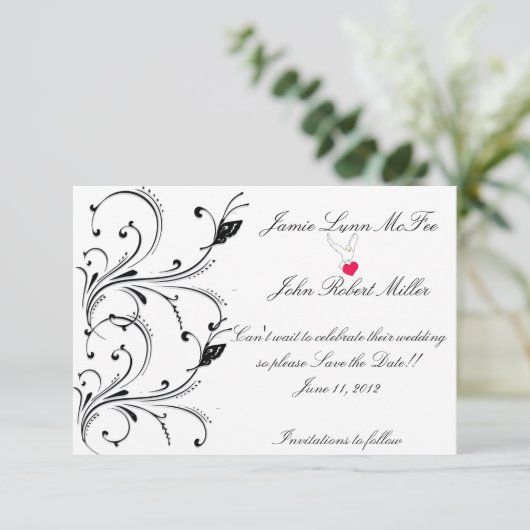 De eenvoudige Witte Zwarte Rol van de Boefvlieg sp Save The Date (Staand voorkant)