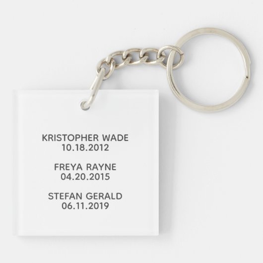 De eenvoudige zwarte tekst van de vader is aangepa sleutelhanger (Achterkant)