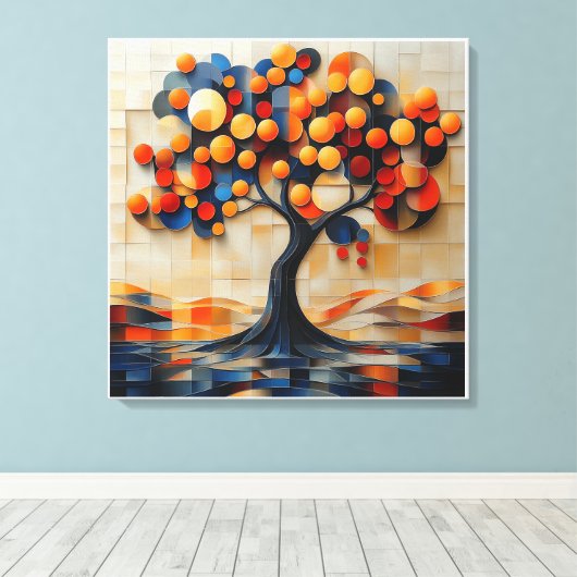 De eenzame boom canvas afdruk (Insitu (Houten vloer))