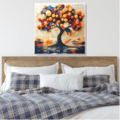 De eenzame boom canvas afdruk (Insitu (Slaapkamer))