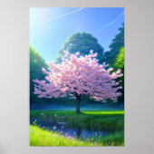 De eenzame Cherry-boom Poster (Voorkant)