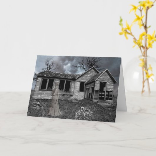 De eenzame dode Halloween Kaart (Gele Bloem)